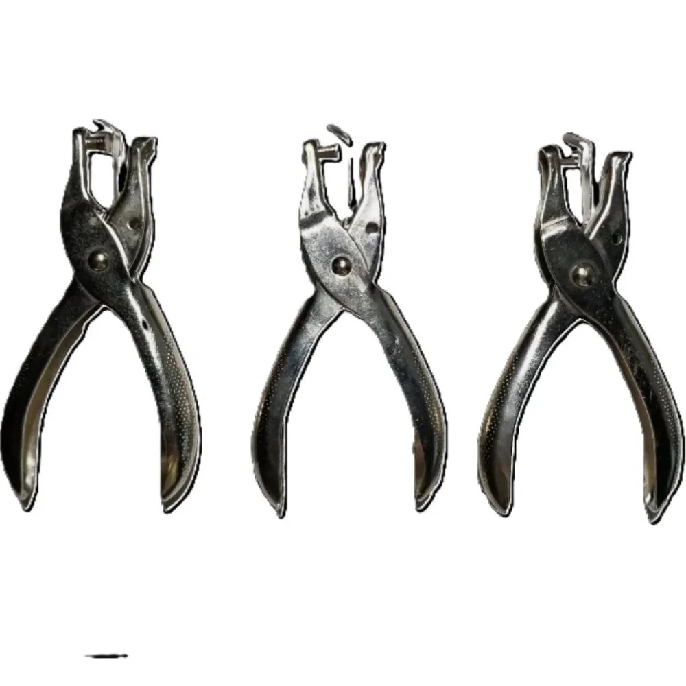 3 Metal Handheld Hole Punches Chrome 1/4 Inch DIY Craft Tools Leather Working